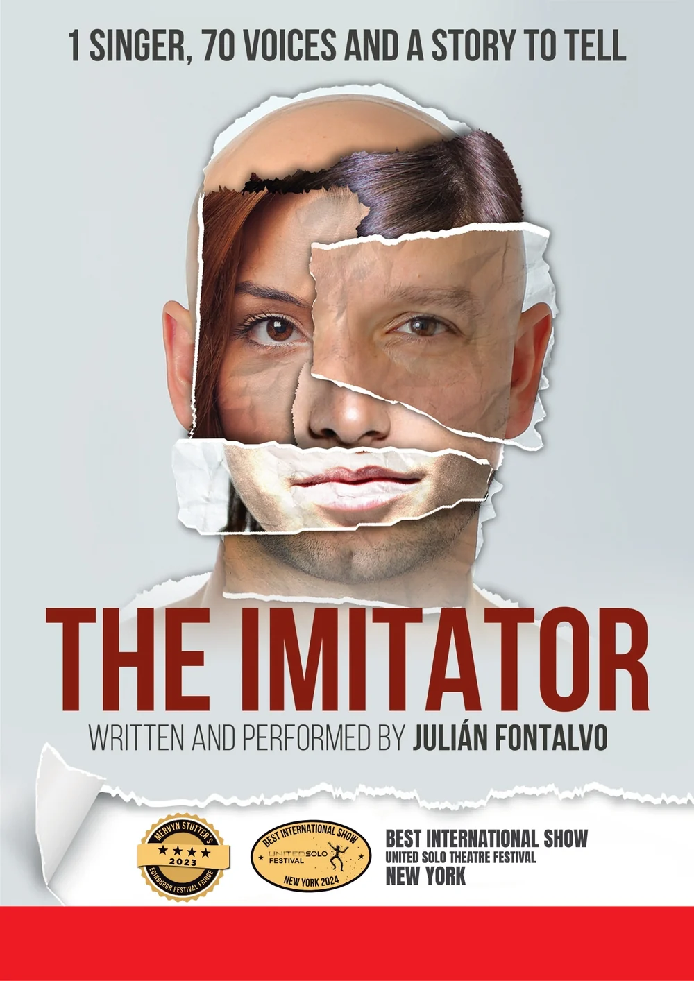 Poster for The Imitator, written and performed by Julián Fontalvo