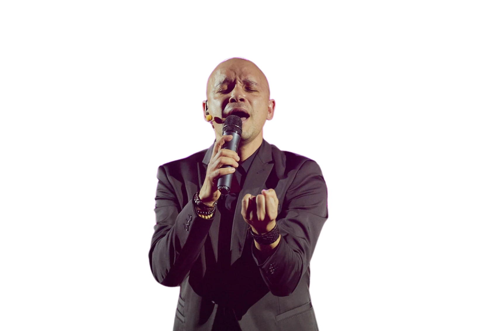 Julián Fontalvo en escena en El Imitador